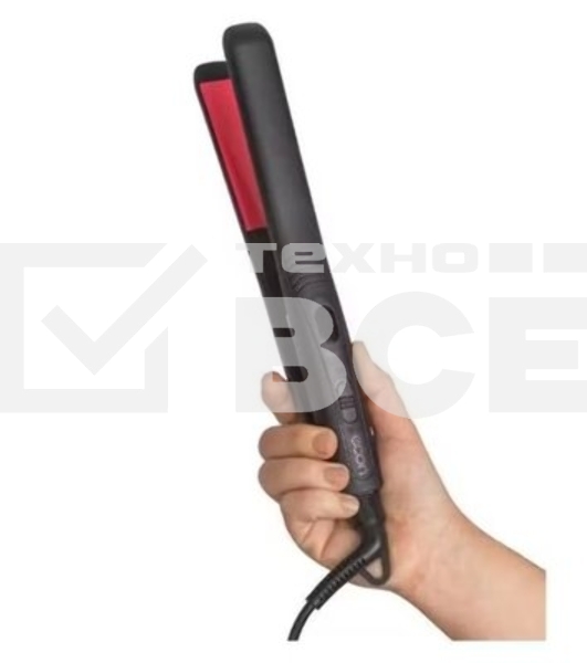 Выпрямитель для волос ECON ECO-BH021S черный/розовый, 25 мм, 200 °C, 1 режим