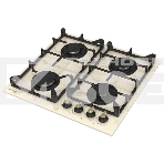 Газовая вар.поверхность Willmark WGH-4602BR (60см,эл.поджиг,газ контроль,чугун.реш,беж.рет,стекло), фото 1
