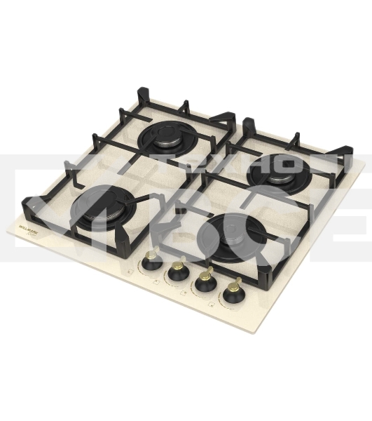 Газовая вар.поверхность Willmark WGH-4602BR (60см,эл.поджиг,газ контроль,чугун.реш,беж.рет,стекло)