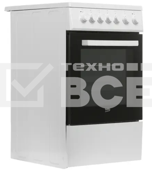 Плита электрическая Beko FSE57110GW белый, конфорок 4 шт, духовка 55 л, гриль, 50 см x 85 см x 60 см