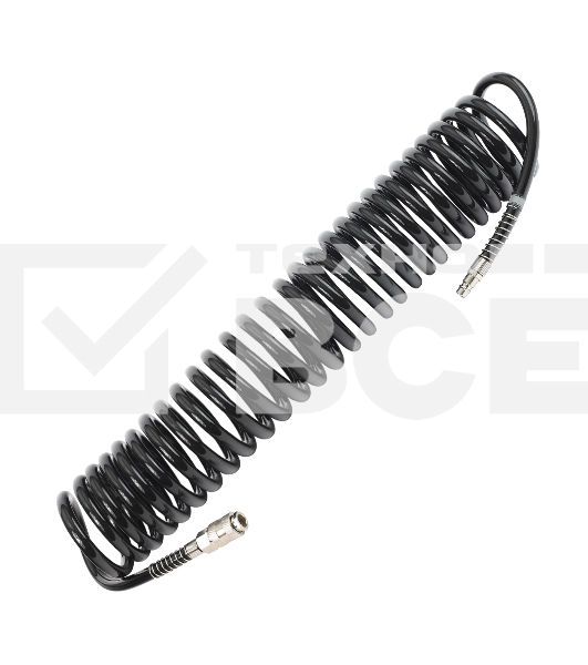 Шланг спиральный PATRIOT PU 10/8, полиуретан, длина 10 м, диаметр 8x12 мм,быстросъем.