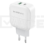 Сетевое зарядное устройство BOROFONE BA46A Premium, один порт USB, один порт Type-C, PD, 18W, 5V, 3.0A, белый, фото7