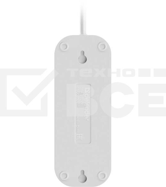 Удлинитель Defender R330 16 А, 3 роз х 2 м, белый