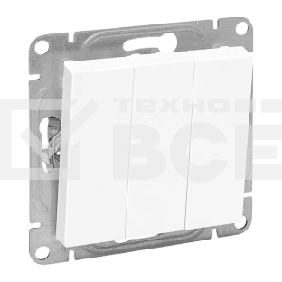 Механизм выключателя EKF UP1-SWW-31 трехклавишный, белый Эпика