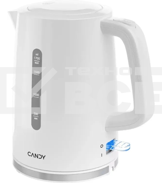 Чайник электрический Candy QA00A1M00RU 1.7л. 2200Вт белый корпус: пластик (CK-100)