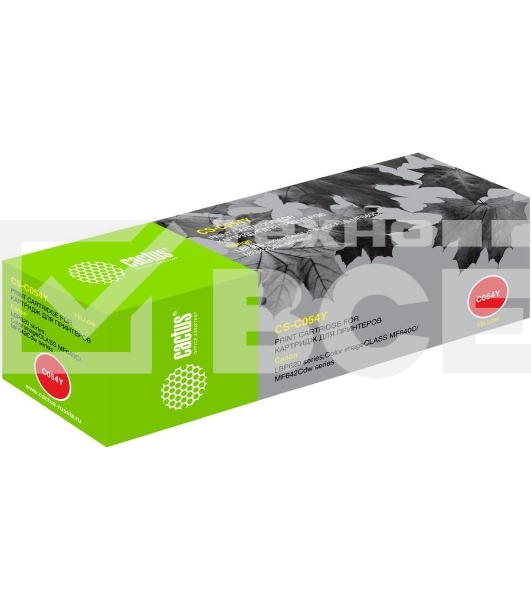 Картридж лазерный Cactus CS-C054Y жёлтый (1200 стр.) для Canon LBP 621Cw/623Cdw/641Cw/643Cdw