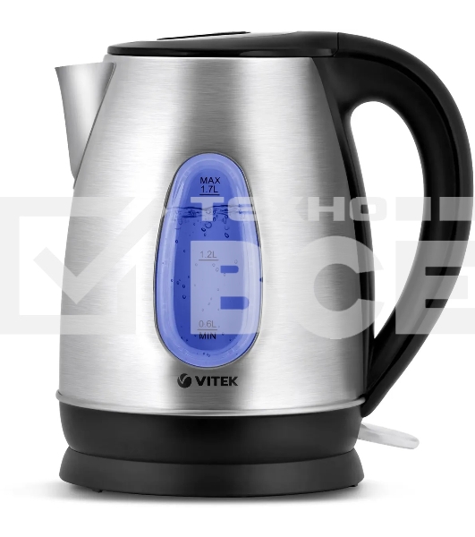 Чайник электрический Vitek VT-7039, 2200Вт, серебристый и черный