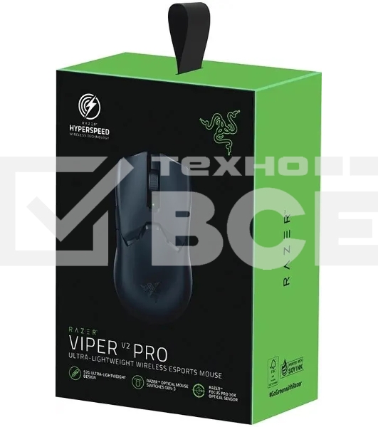 Мышь беспроводная/проводная Razer Viper V2 Pro черный, 30000 dpi, радиоканал, USB, кнопки - 5