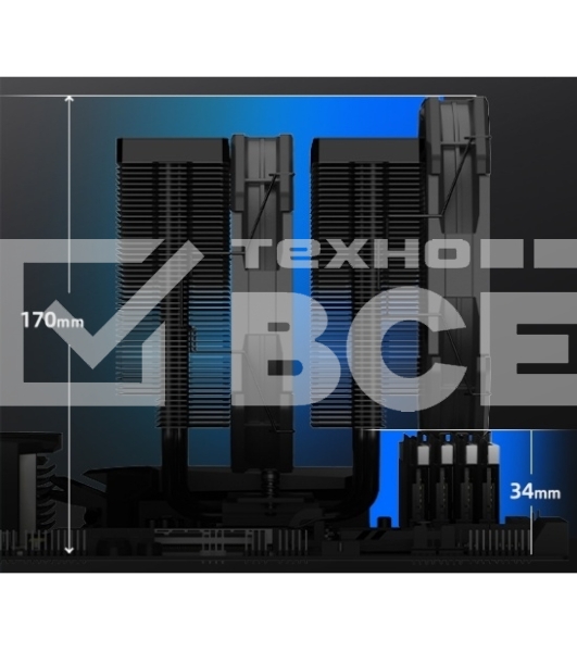 Устройство охлаждения(кулер) ID-Cooling Frozn A720 черный 140мм алюминий+медь 2000rpm 33.5db 4-pin 300W 163мм