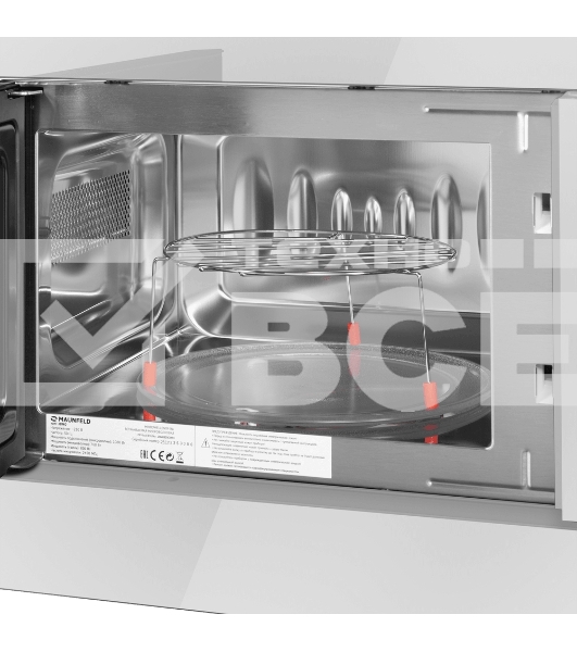 Микроволновая печь встраиваемая Maunfeld JBMO820GW01 белый, 20 л, 1080 Вт, переключатели - сенсор/поворотный механизм