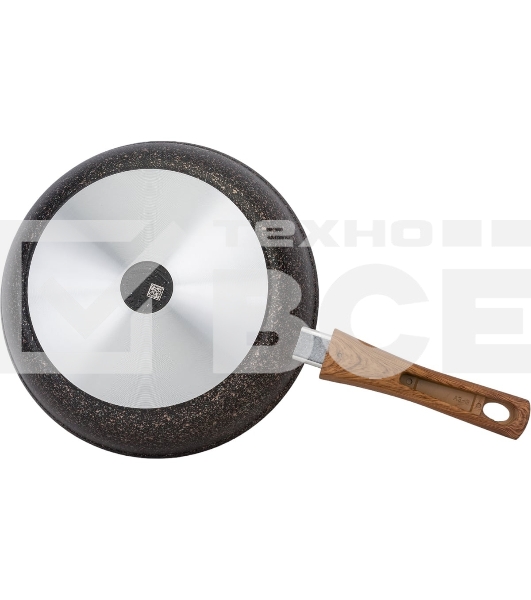 Сковорода Kukmara Granit ultra сго262а, 26 см, съемная ручка, без крышки, серый