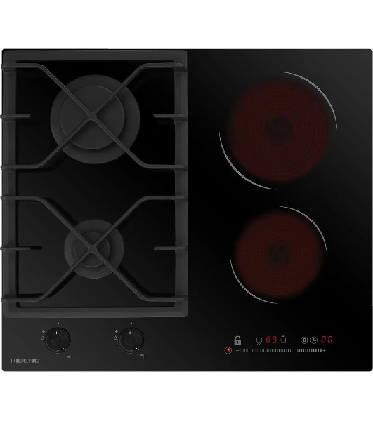 Комбинированная варочная панель HIBERG VM 6021 B независимая, черный