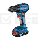 Дрель-шуруповерт Bosch GSR 185-LI 06019K3000, Аккумуляторная, 18В, 2 АКБ, Кейс, фото 1