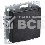 Розетка 1-местная IEK BRITE РСбш10-3-БрЧ (BR-R16-16-K02) с заземлением, с защитными шторками и крышкой, 16А, IP20, черный, фото 1