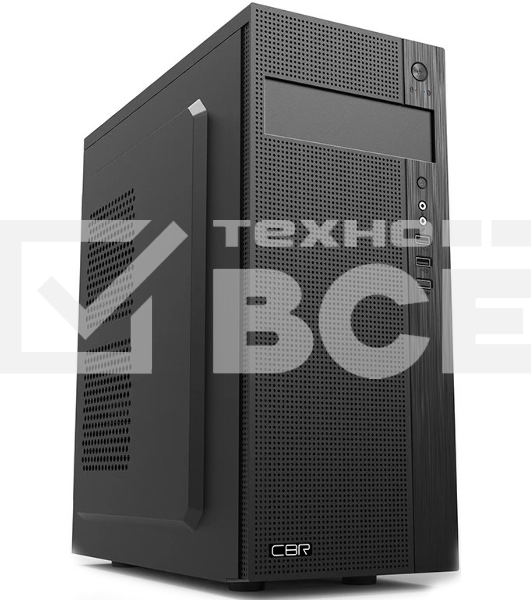 Компьютерный корпус CBR PCC-ATX-E185-WPSU ATX Miditower E185, без БП, 2*USB 2.0, HD Audio+Mic, Black