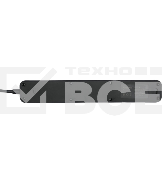 Сетевой фильтр Гарнизон 2.0 EPS-5-B-5, 5 р, 10А, 5м, ур.защиты 2+, черный, пакет