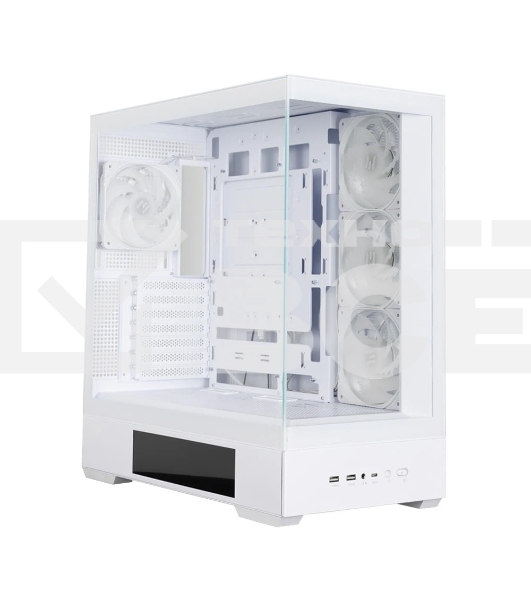 Компьютерный корпус ZALMAN P40 DS, ATX, белый, WINDOW, 9.1-inch LCD screen, 2xCombo(2.5” or 3.5”), 1x2.5”, 1xUSB TYPE-C, 2xUSB 3.0, SIDE 3x120мм ARGb, REAR 1x120мм ARGb