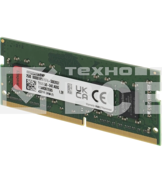Оперативная память Kingston 8GB 3200MHz DDR4 SO-DIMM Non-ECC CL22 1Rx8 (Select Regions ONLY)