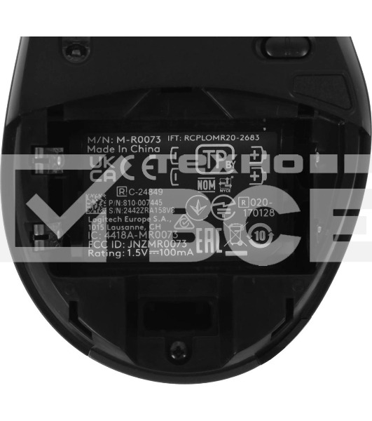 Мышь беспроводная Logitech M705 черный, 1000 dpi, радиоканал, USB, кнопки - 7