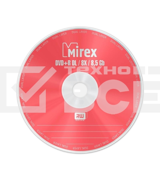 Диск DVD+R Mirex 8.5 Gb, 8x, Slim Case (1), Dual Layer (1/50)