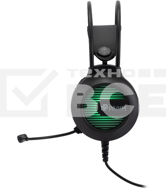 Наушники с микрофоном Оклик HS-L300G Black черный 2.2м мониторные USB оголовье (1796949)