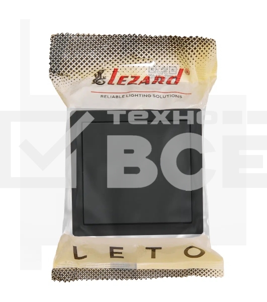 Выключатель 1-клав. LETO черн. бархат LEZARD 752-4200-100