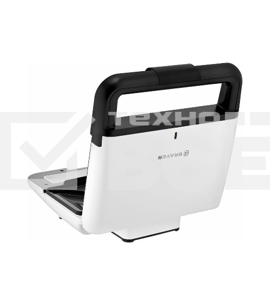 Сэндвичница BRAYER BR2201 750 Вт, пластины с антипр. покрыт 22,4*12,2 см, белый/черный