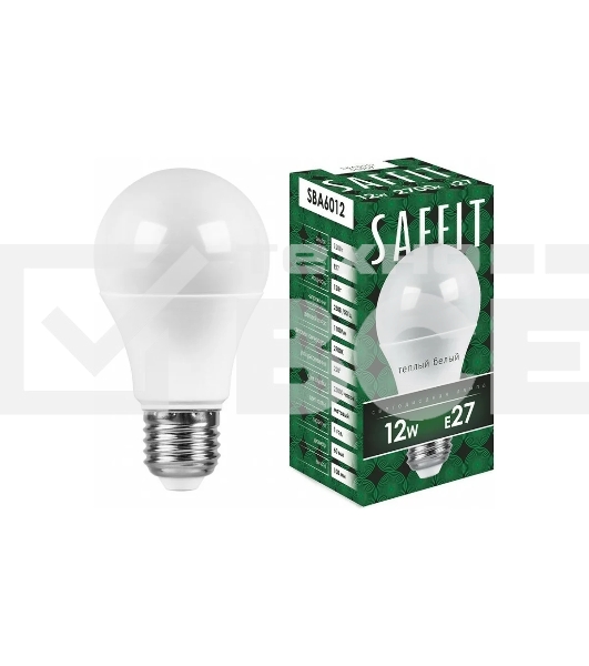 Лампа светодиодная SAFFIT SBA6012 (55007) 12 вт Е27 теплый