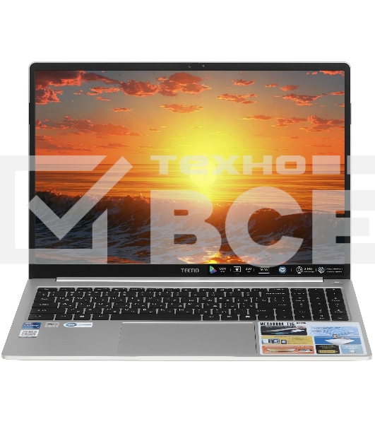 Ноутбук Tecno Megabook T16 серебристый 2024 i7-13620H 32Gb SSD 1Tb Intel UHD Graphics 16 WUXGA IPS Cam 75Вт*ч Win11