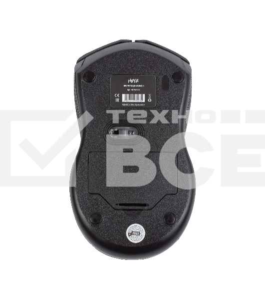 Мышь беспроводная HIPER HOMW-073 черный/красный, 1000 dpi, радиоканал, USB, кнопки - 3
