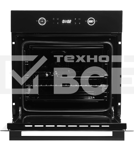 Духовой шкаф Электрический Hyundai HEO 6752 BG черное стекло