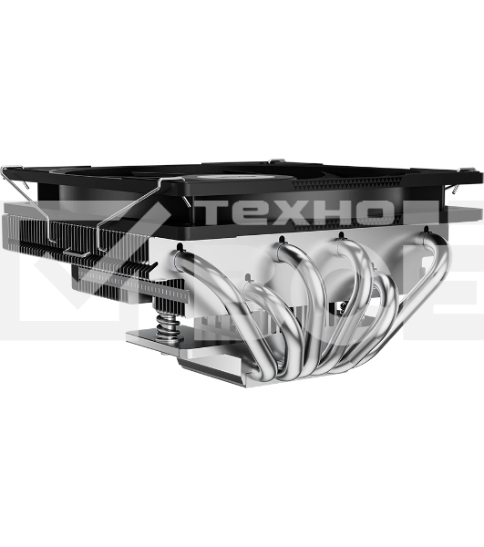 Кулер для процессора PCCooler RC600-67 (125W, 4-pin PWM, 67.5mm, Al, 4x6mm, 1x120мм, 62.5CFM, 32.5dBA, 2300RPM, S: 1851/1700/1200/115X, AM5/AM4, черный)