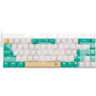 Клавиатура проводная механическая Defender Vexx Pro GK-084 RU, белый/зеленый, механическая