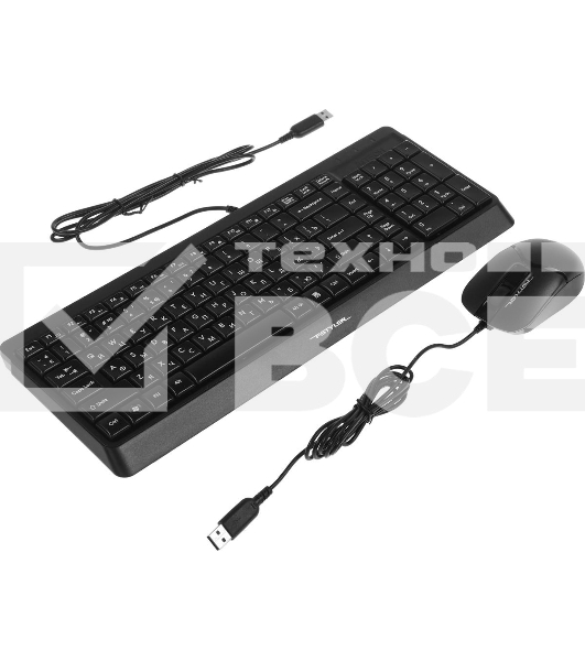 Комплект клавиатура+мышь A4Tech FStyler F1512 проводной, USB, 1200 DPI, черный
