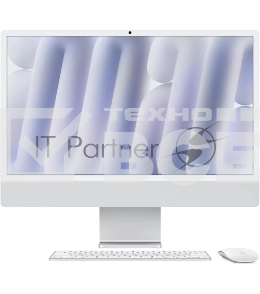 Моноблок Apple iMac A3137 24' 4.5K M4 10 core (4) 16Gb SSD256Gb 10 core GPU macOS WiFi BT 143W клавиатура мышь Cam серебристый 4480x2520