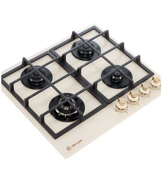 Газовая варочная поверхность DeLuxe GG4 750229F-TC-152, 4 конфорки, закаленное стекло, 7800 Вт
