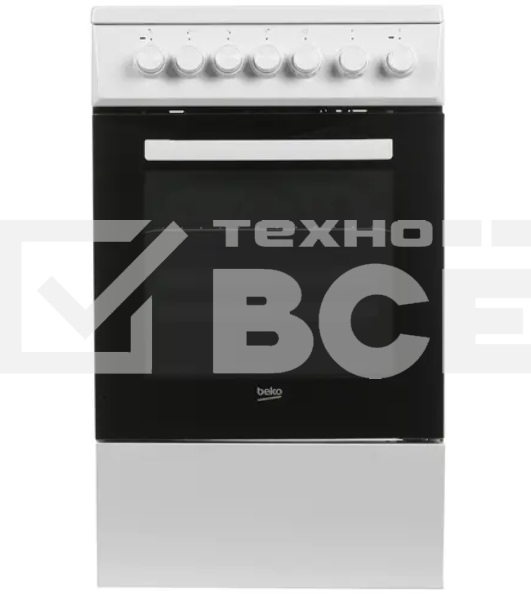 Плита электрическая Beko FSE57110GW белый, конфорок 4 шт, духовка 55 л, гриль, 50 см x 85 см x 60 см