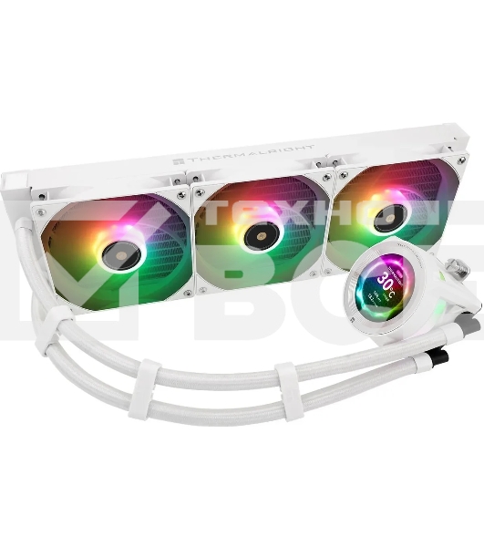 Система водяного охлаждения Thermalright Core Vision 360 ARGB Soc-AM5/AM4/1200/1700/1851 белый 4-pin 28.1dB Al LCD Ret (C-VISION-360-WH-ARGB)