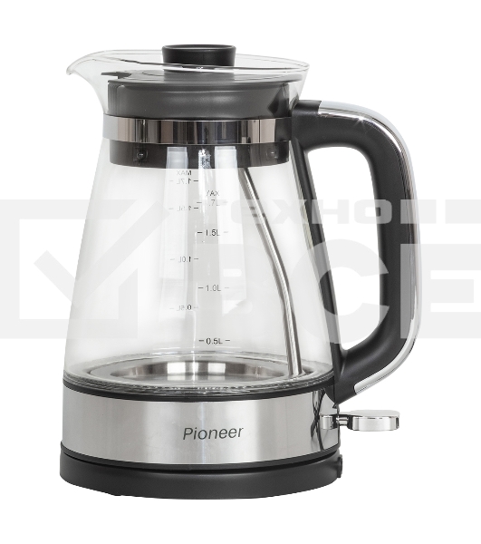 Чайник электрический Pioneer KE805G 1.7 л, 2200 Вт, серебристый