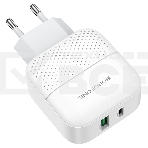 Сетевое зарядное устройство BOROFONE BA46A Premium, один порт USB, один порт Type-C, PD, 18W, 5V, 3.0A, белый, фото 1