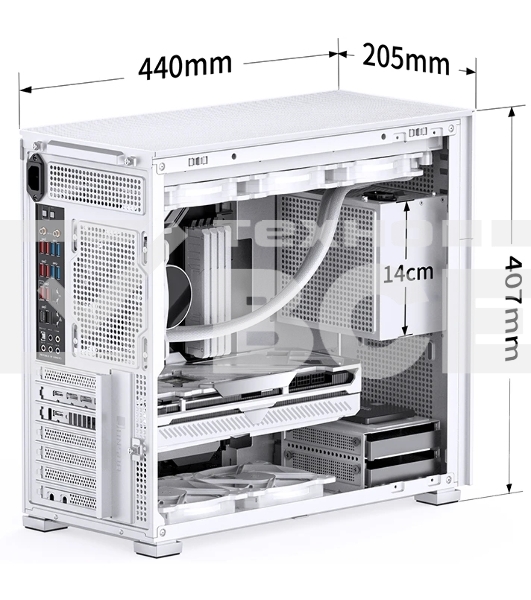 Компьютерный корпус без блока питания Case JONSBO D41 STD, Midi-Tower, TG, no fan, 1xUSB-A 3.2 + 1xUSB-C 3.2, ATX, mATX белый