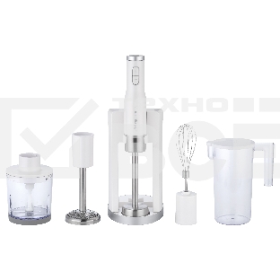 Погружной блендер KORTING KHB 0311 Polar, мощность 1200 Вт,объем чаши 500 мл, механическое/кнопочное управление, 4 насадки (блендер, измельчитель, миксер, насадка для пюре), 6 скоростей, турборежим, белый