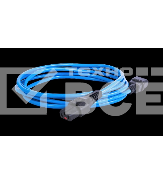 Шнур питания с фиксатором REM IEC 60320 C13/IEC 60320 C14, 10 А/250 В (3 * 1,0), 3 м, синий R-10-Cord-C13-C14-3-Blue