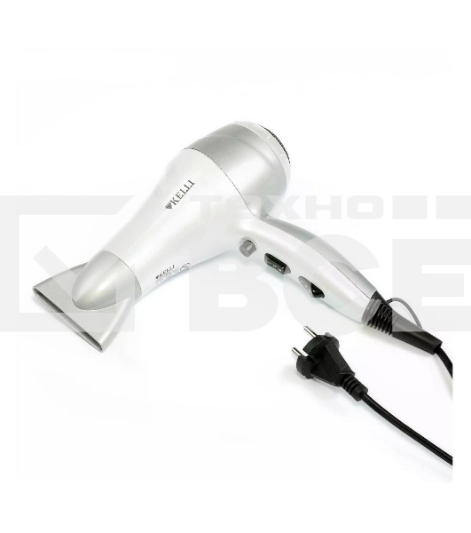 Фен Kelli KL-1110 белый/серебристый, 2400 Вт