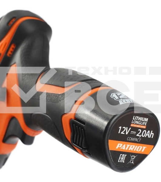 Дрель-шуруповерт аккумуляторная Patriot BR 115Li, Аккумуляторная, 16В, 2 АКБ, Кейс