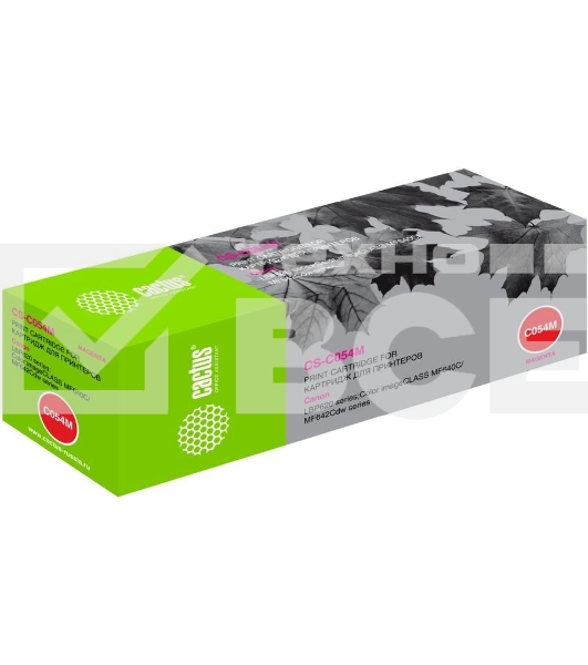 Картридж лазерный Cactus CS-C054M пурпурный (1200стр.) для Canon LBP 621Cw/623Cdw/641Cw/643Cdw