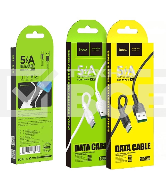 Кабель USB 2.0 HOCO X33, AM/Type-C, белый, 1м, 5А