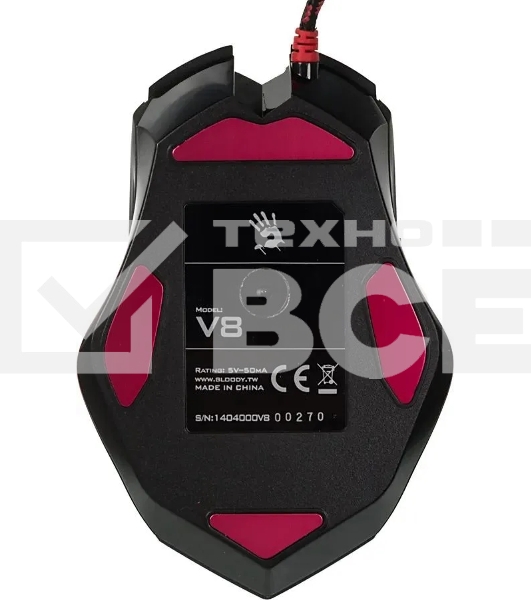 Мышь проводная A4Tech Bloody V8M Max черный, 12000 dpi, USB, кнопки - 10
