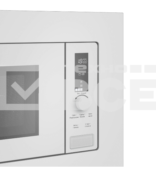 Микроволновая печь встраиваемая Maunfeld JBMO820GW01 белый, 20 л, 1080 Вт, переключатели - сенсор/поворотный механизм