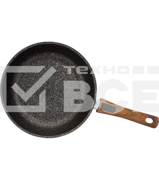 Сковорода Kukmara Granit ultra сго262а, 26 см, съемная ручка, без крышки, серый